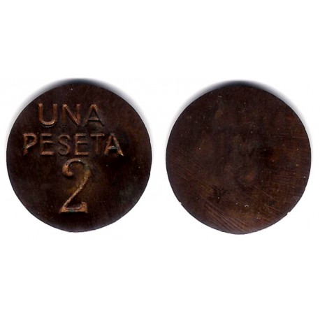 Ficha Comercial o Token. 1 Peseta "2" (MBC)