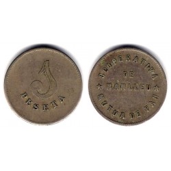 Cooperativa Mutua de Pan. Manlleu. 1 Peseta (MBC)