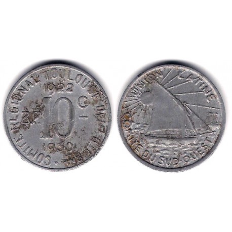 Comite Regional Toulousse. 1922-30. 10 Centimes (RC+)