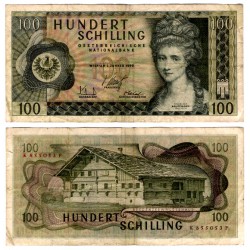 (145a) Austria. 1969. 100 Schilling (MBC-) Pequeñas roturas