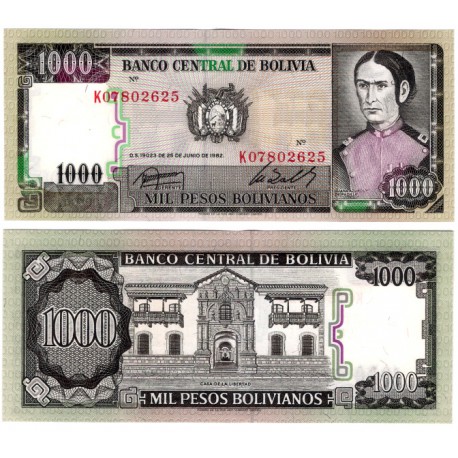 (167a) Bolivia. 1982. 1000 Pesos (SC)