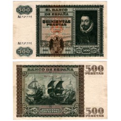 Estado Español. 1940. 500 Pesetas (MBC) Serie A. Manchas