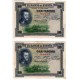 España. 1925. 100 Pesetas (x2) (MBC) Serie F. Pareja