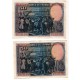 España. 1928. 50 Pesetas (x2) (MBC) Serie E. Pareja