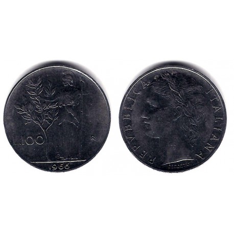 (96.1) Italia. 1966(R). 100 Lira (MBC)