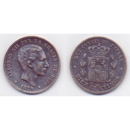 Alfonso XII. 1879. 10 Céntimos (MBC) Ceca de Barcelona OM