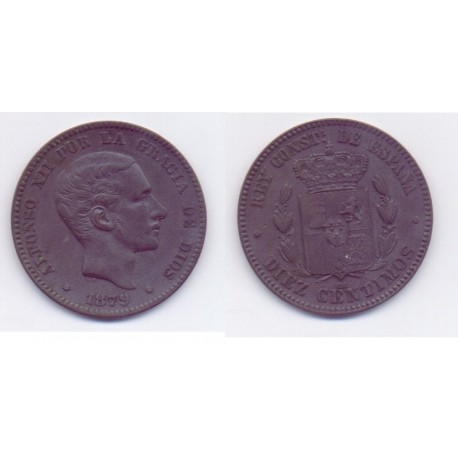 Alfonso XII. 1879. 10 Céntimos (EBC) Ceca de Barcelona OM