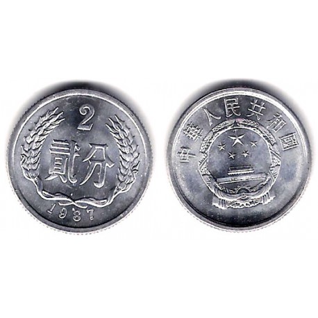 (2) China. 1987. 2 Fen (SC)
