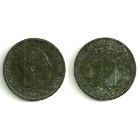 Alfonso XII. 1879. 10 Céntimos (BC) Ceca de Barcelona OM