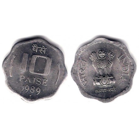 (39) India. 1989. 10 Paise (SC)