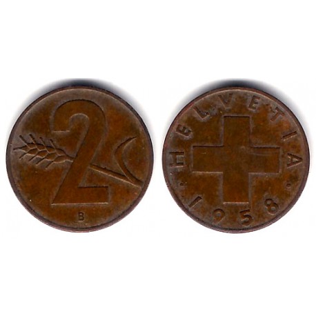 (47) Suiza. 1958(B). 2 Rappen (BC)