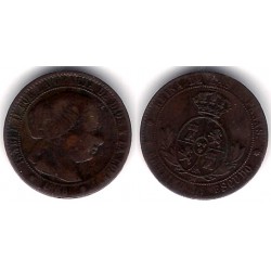 Isabel II. 1868. 1 Céntimo de Escudo (MBC) Ceca de Sevilla OM