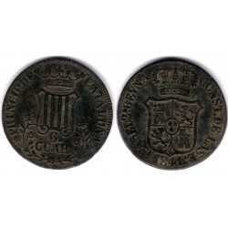 Isabel II. 1841. 6 Cuartos (MBC-) Ceca de Cataluña