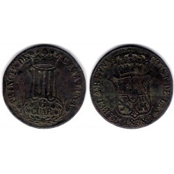 Isabel II. 1838. 6 Cuartos (BC) Ceca de Cataluña