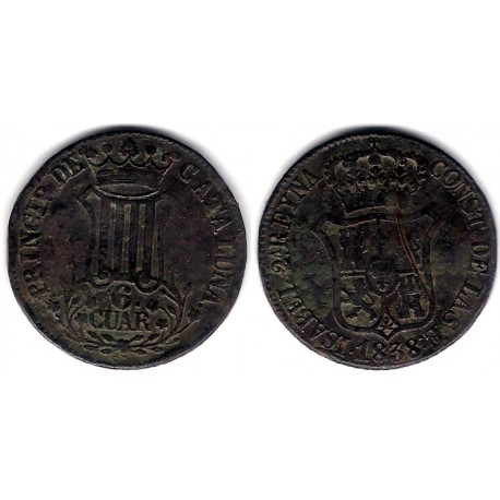 Isabel II. 1838. 6 Cuartos (BC) Ceca de Cataluña