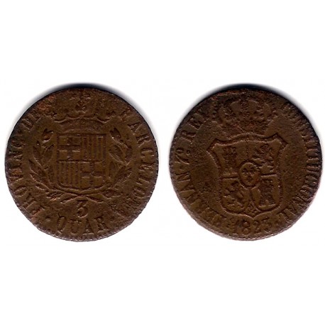 Fernando VII. 1823. 3 Cuartos (BC) Ceca de Cataluña