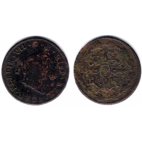 Fernando VII. 1821. 8 Maravedi (BC-) Ceca de Jubia