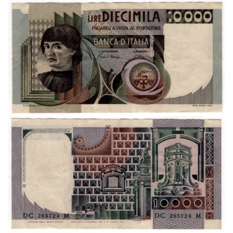 (106b) Italia. 1982. 10000 Lira (MBC) Pequeña rotura margen superior
