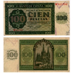 Estado Español. 1936. 100 Pesetas (SC) Serie W