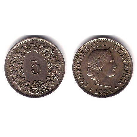 (26) Suiza. 1944(B). 5 Rappen (MBC)