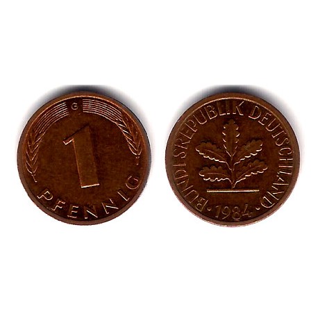 (105) Alemania. 1984(G). 1 Pfennig (MBC)