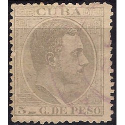 (126) Cuba Colonial. 1883-86. 5 Centavos de Peso (Usado)
