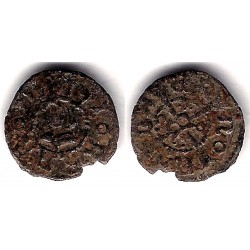 Juana y Carlos I. Sin Fecha. Dinero (BC) Ceca de Barcelona