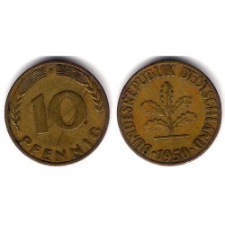 (108) Alemania. 1950(F). 10 Pfennig (BC+)