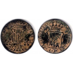 Isabel II. 1846. 6 Cuartos (BC+) Ceca de Cataluña