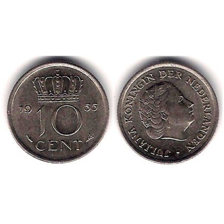 (182) Países Bajos. 1955. 10 Cents (MBC)