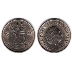 (183) Países Bajos. 1964. 25 Cents (MBC)
