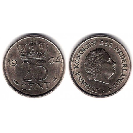 (183) Países Bajos. 1964. 25 Cents (MBC)