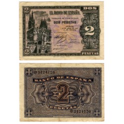 Estado Español. 1938. 2 Pesetas (MBC) Serie D