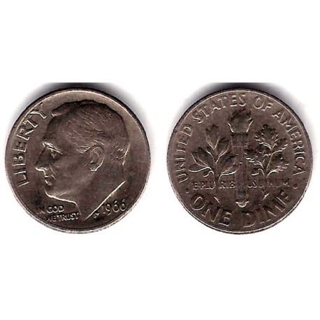 (195a) Estados Unidos de América. 1966. 1 Dime (MBC)