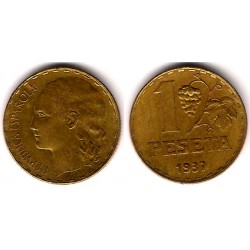 España (II República). 1937. 1 Peseta (MBC) Variante