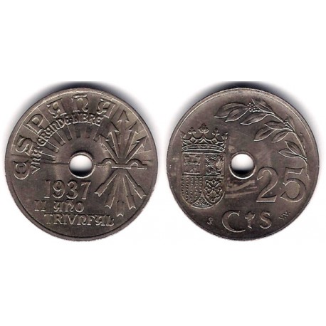 Estado Español. 1937. 25 Céntimos (EBC+)
