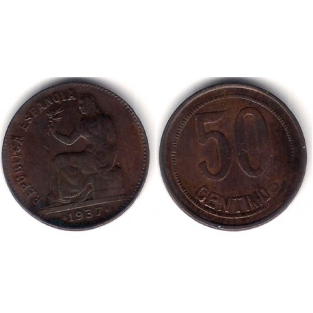 España (II República). 1937*(--6). 50 Céntimos (MBC+)
