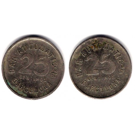 Bar Automatic SA. Barcelona. 25 Céntimos (MBC)