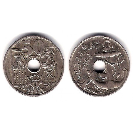 Estado Español. 1963*(19-65). 50 Céntimos (EBC) Variante