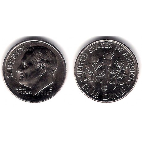 (195a) Estados Unidos de América. 2007(D). 1 Dime (MBC)