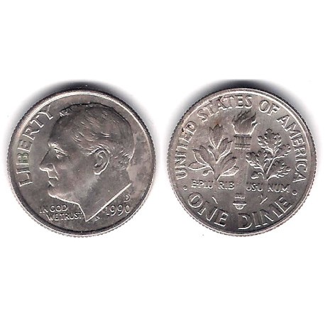 (195a) Estados Unidos de América. 1990(D). 1 Dime (MBC)