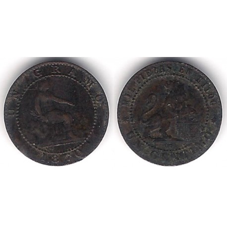 Gobierno Provisional. 1870. 1 Céntimo (MBC-) Ceca de Barcelona OM