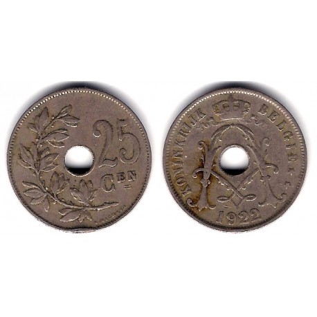 (69) Bélgica. 1922. 25 Centimes (BC)
