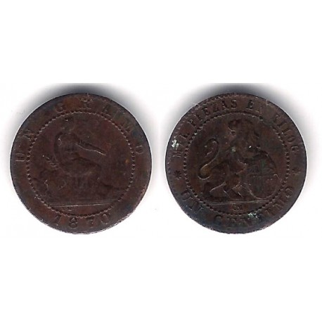 Gobierno Provisional. 1870. 1 Céntimo (BC) Ceca de Barcelona