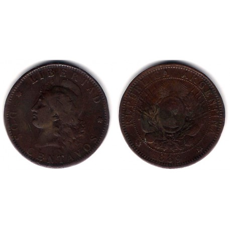 (33) Argentina. 1889. 2 Centavos (BC+)