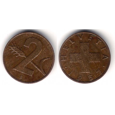 (47) Suiza. 1957(B). 2 Rappen (BC)