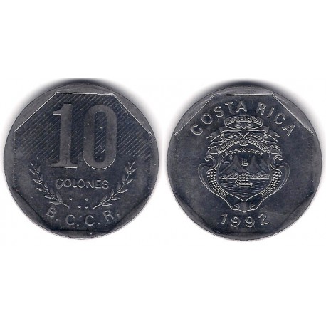 (215.1) Costa Rica. 1992. 10 Colones (MBC)