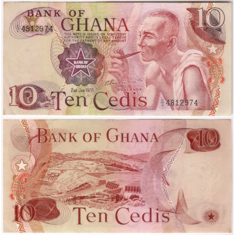 (16f) Ghana. 1978. 10 Cedis (EBC+)