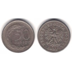 (Y281) Polonia. 1991. 50 Groszy (MBC)