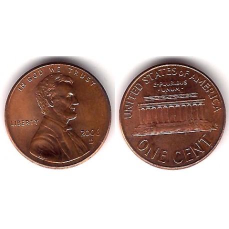 (201) Estados Unidos de América. 2006(D). 1 Cent (EBC)